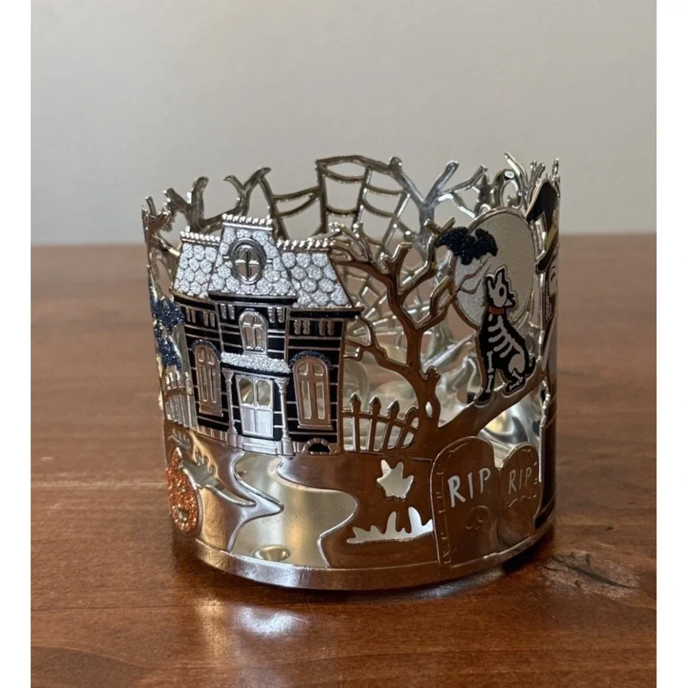 Bath & Body Works Halloween Witch Candle Holder 3 Wick Sleeve 2017 Haunted House